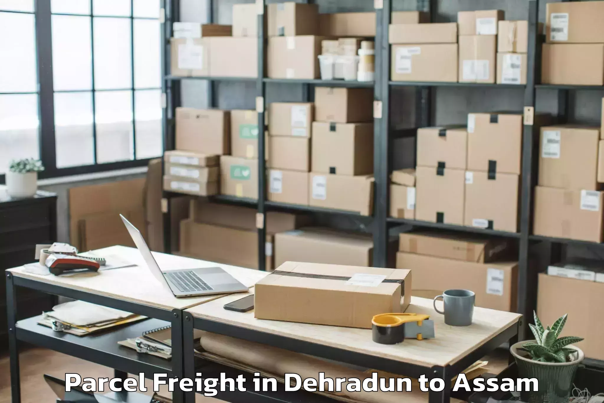 Dehradun to Kalaigaon Parcel Freight Booking